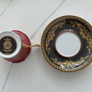 Versace Black/Gold Tea Cup and Saucer.  Total of 12 available. Price per Unit